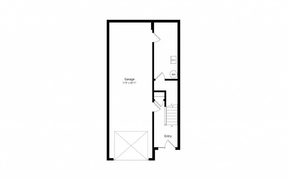 T1 - 3 bedroom floorplan layout with 2.5 baths and 1940 square feet. (Floor 1)