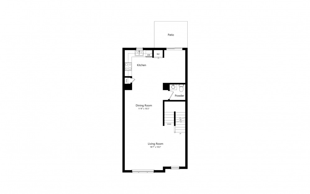 T1 - 3 bedroom floorplan layout with 2.5 baths and 1940 square feet. (Floor 2)